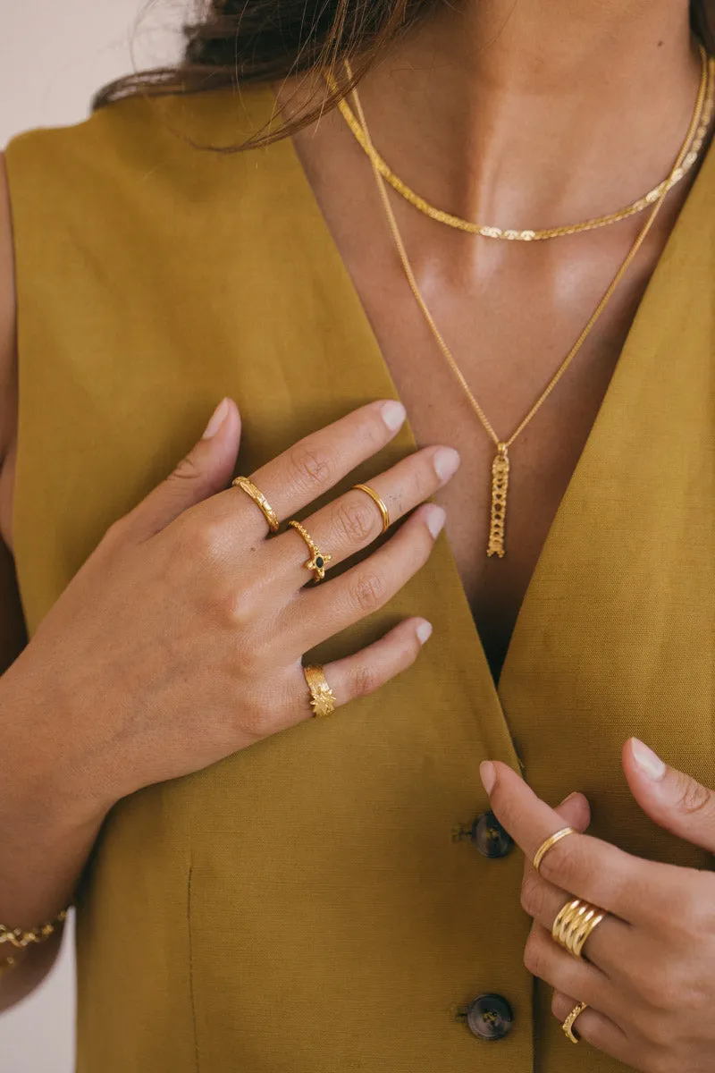 Gypsy stack ring gold plated