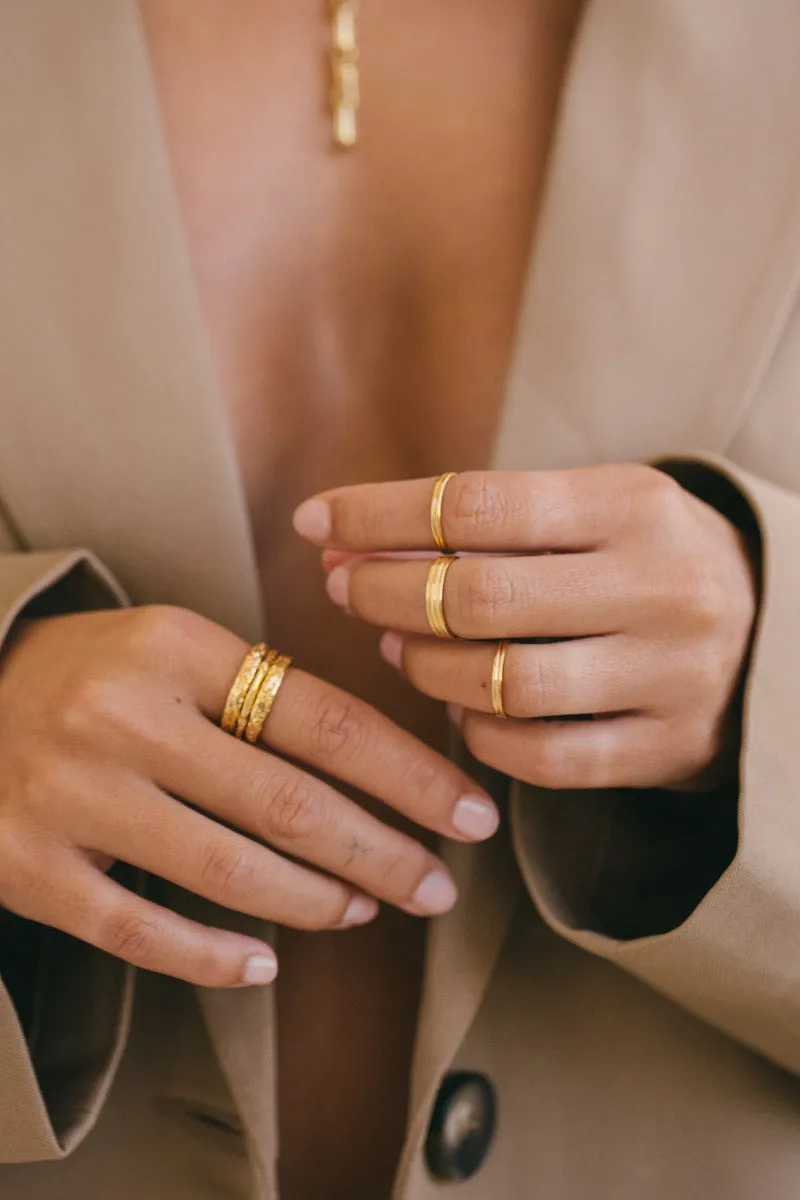 Gypsy stack ring gold plated