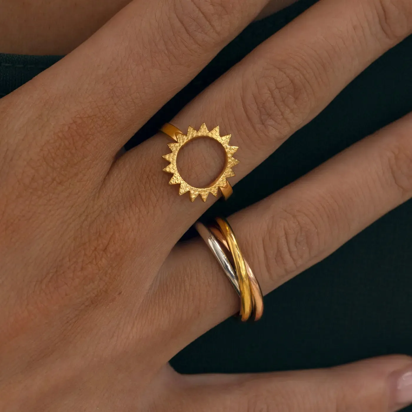 Hailey - Large Sun Ring Stainless Steel