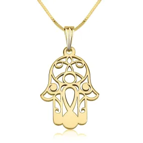 Hamsa Necklace - 24k Gold Plated