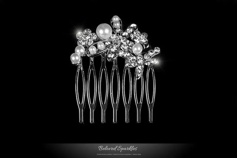 Harmon Petite Dragonfly Hair Comb | Pearl | Rhinestone