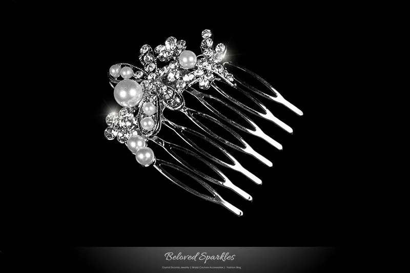 Harmon Petite Dragonfly Hair Comb | Pearl | Rhinestone