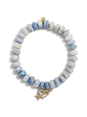 Heart & Arrow on African Opal Beaded Bracelet