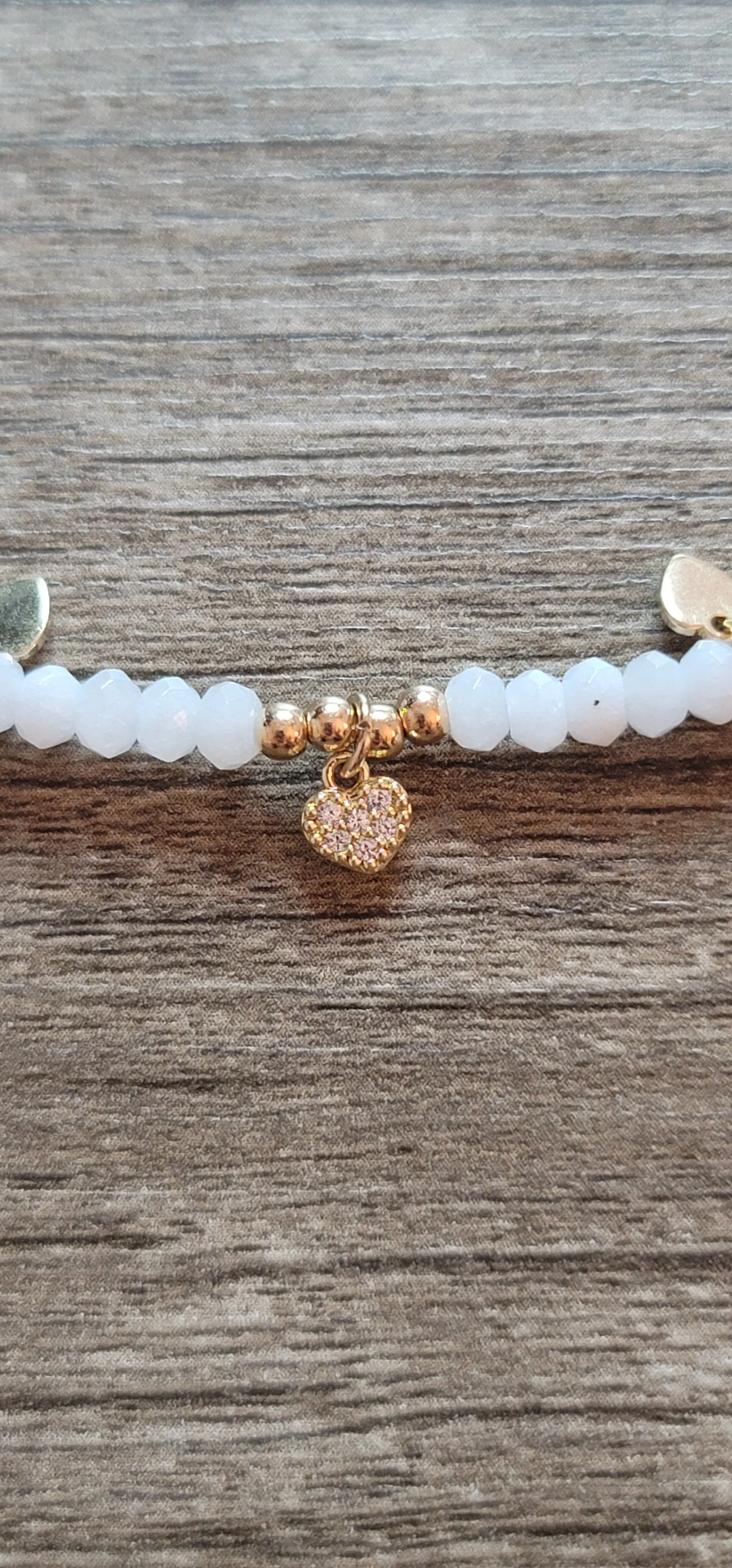 Heart Charm Beaded Anklet