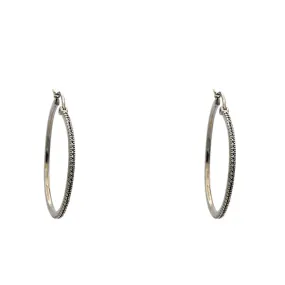 Hematite Cubic Zirconia Hoop Earrings