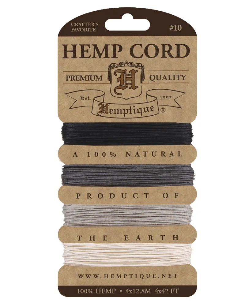 Hemptique Card Cord Set #10, Onyx