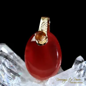 Hokkaidō Carnelian Light Language Pendant 14k