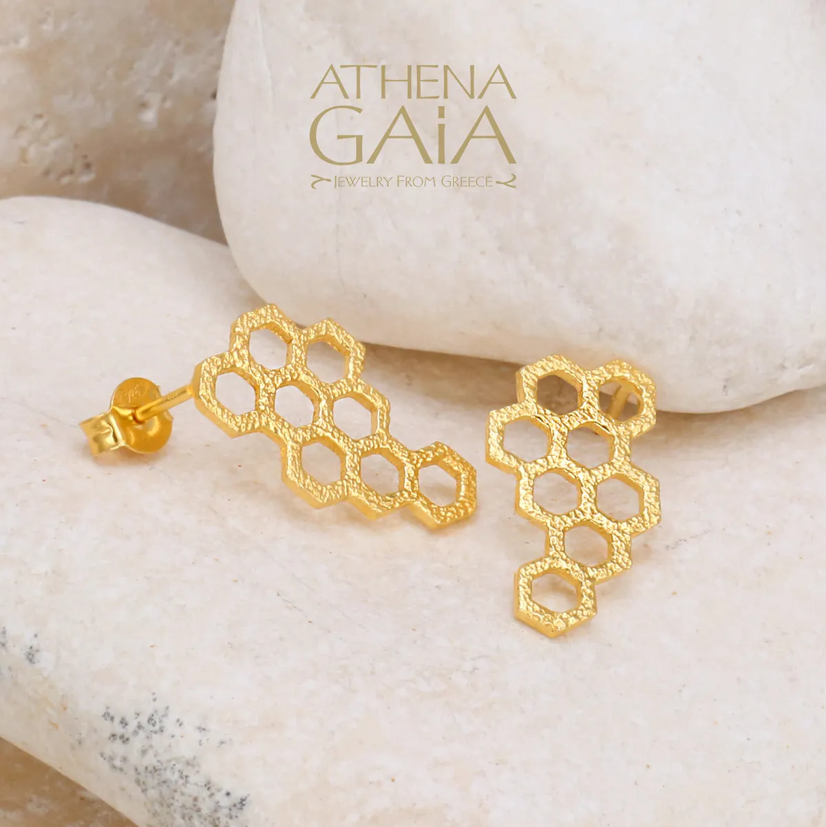 Honey Comb Post Earrings