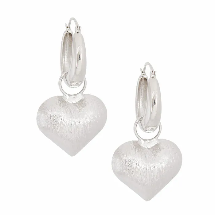 Hoop Medium Chunky Heart Earrings for Women