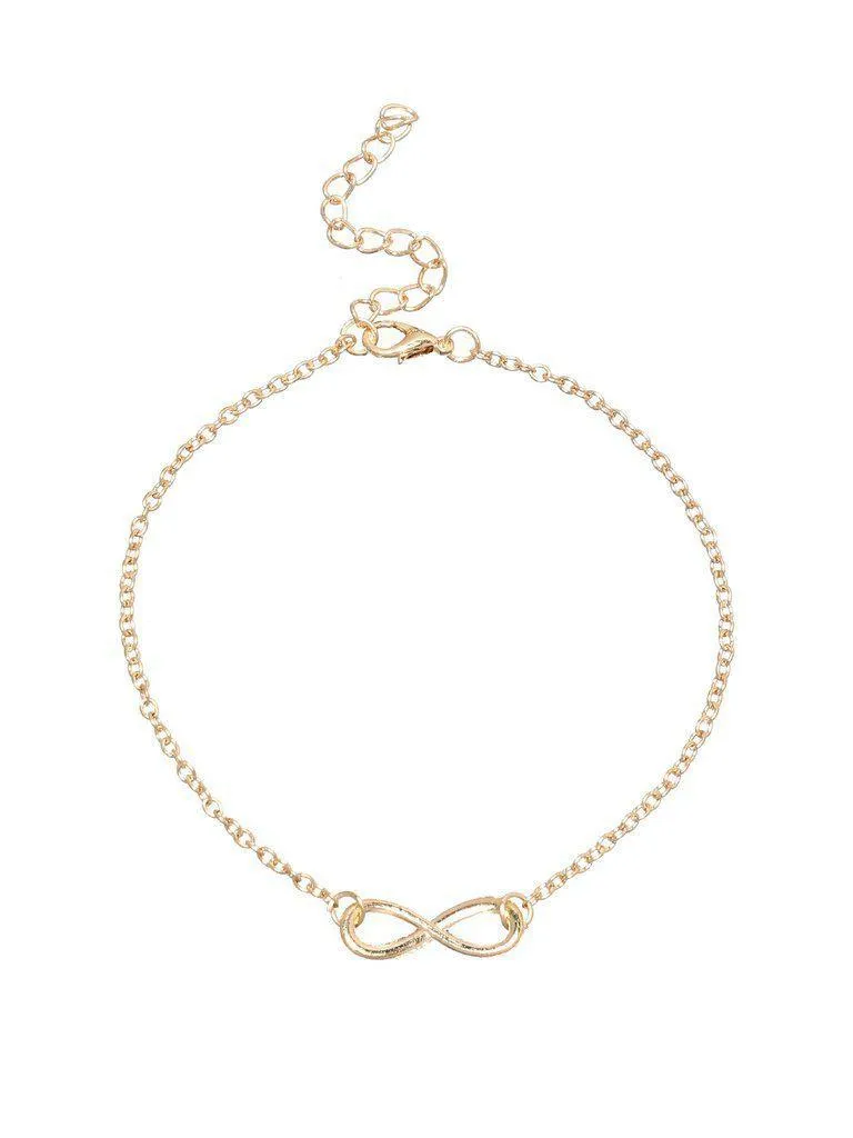 Infinity Symbol Anklet - Gold