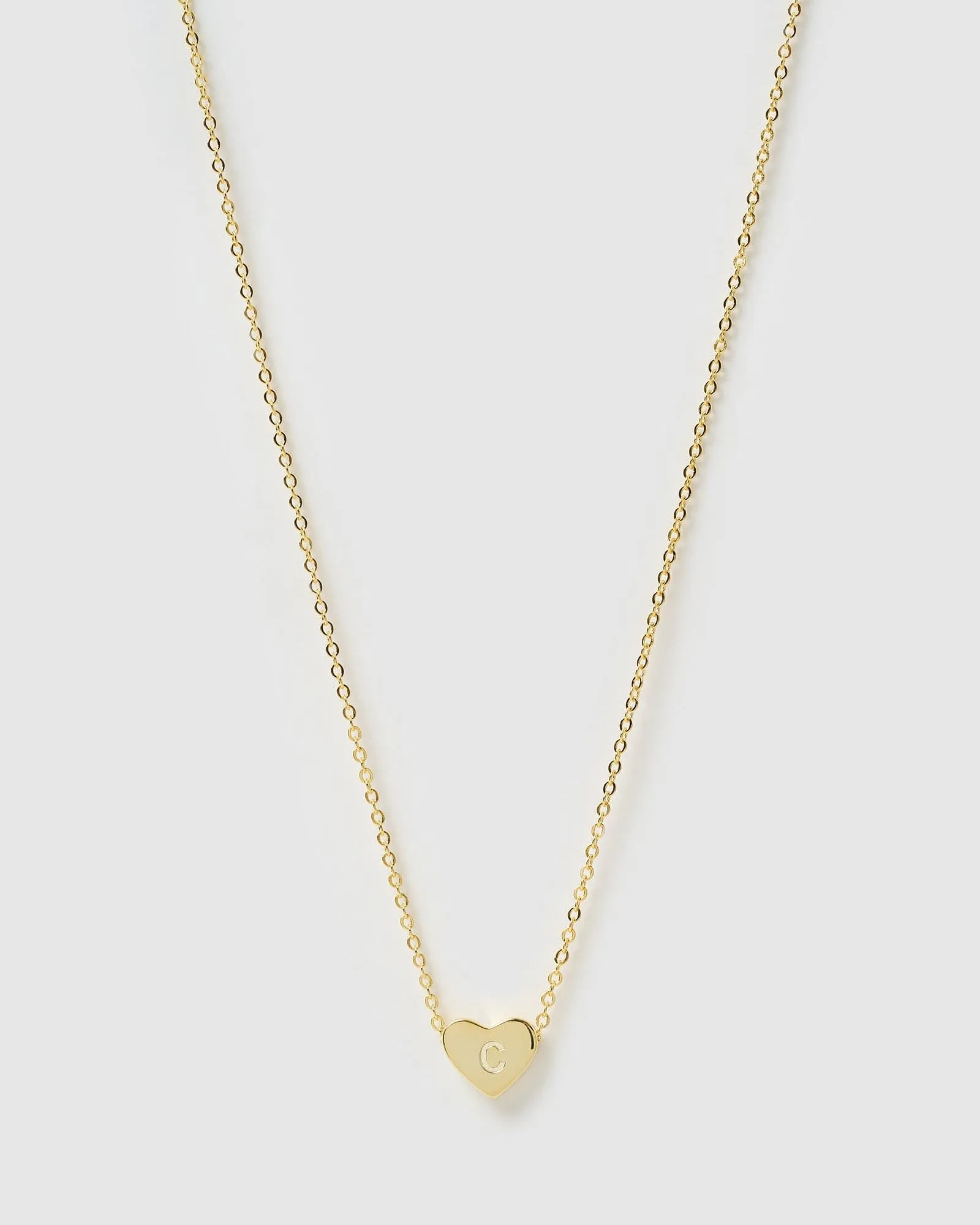 Izoa Kids Heart Alphabet Letter C Necklace Gold