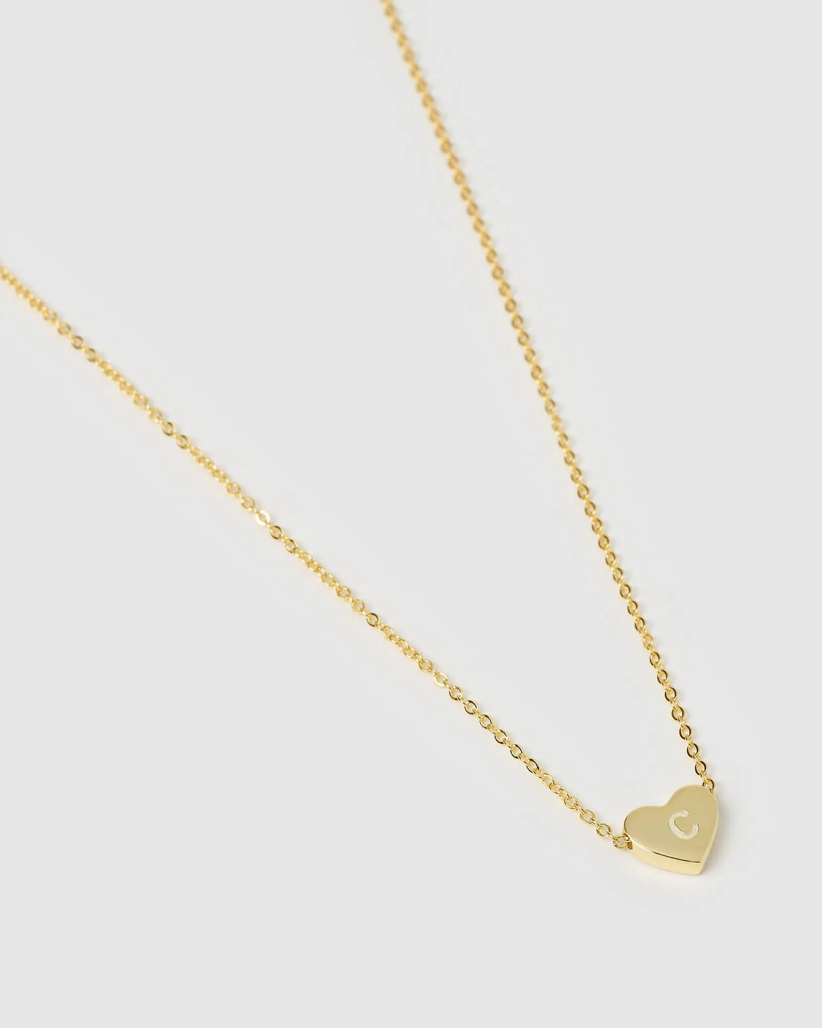 Izoa Kids Heart Alphabet Letter C Necklace Gold