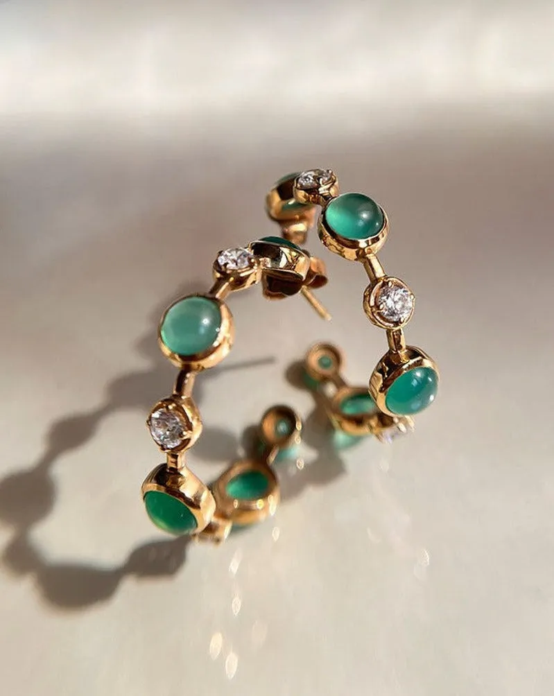 Jade Hoop Earrings