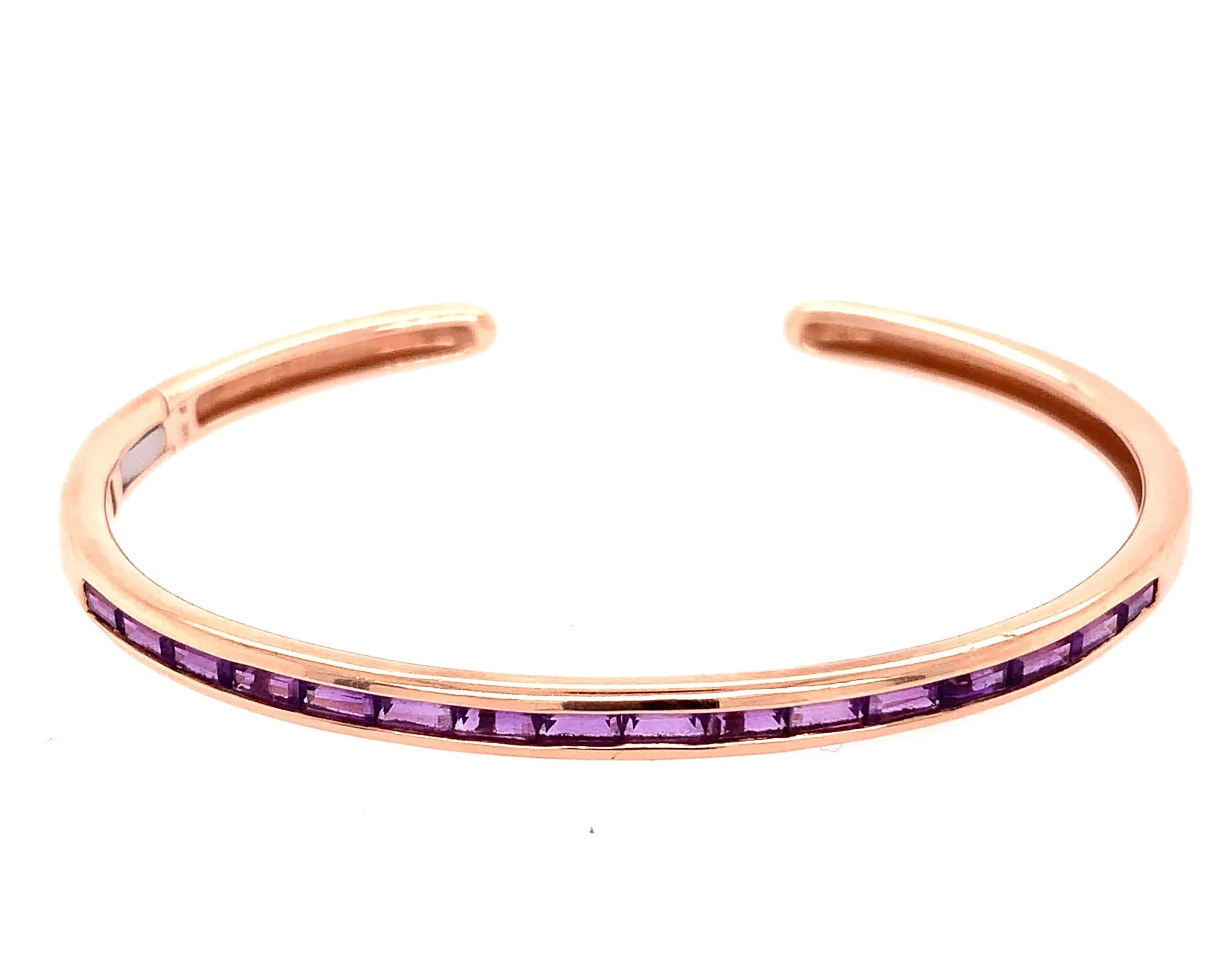 Jane Taylor Baguette Amethyst Cuff Bracelet