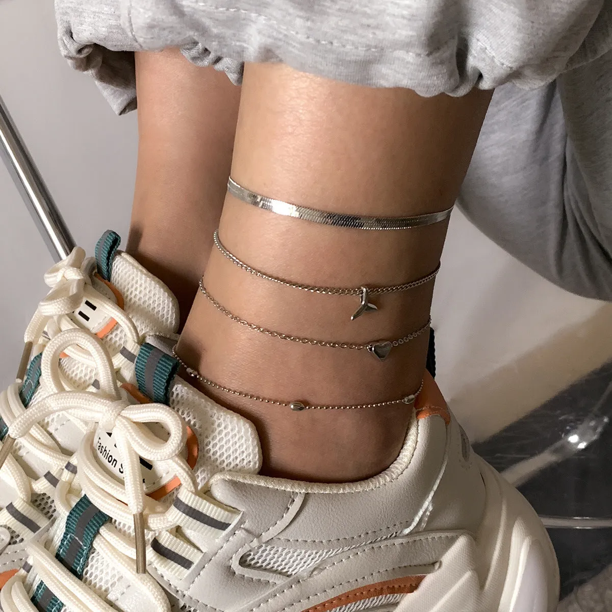 Jewelry Fashion Women's Stacked Fishtail Alloy Anklet