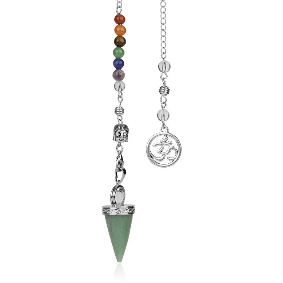 Jewelry Seven Chakra Reiki Necklace Pendulum Amethyst Pendant Yoga Unisex Jewelry