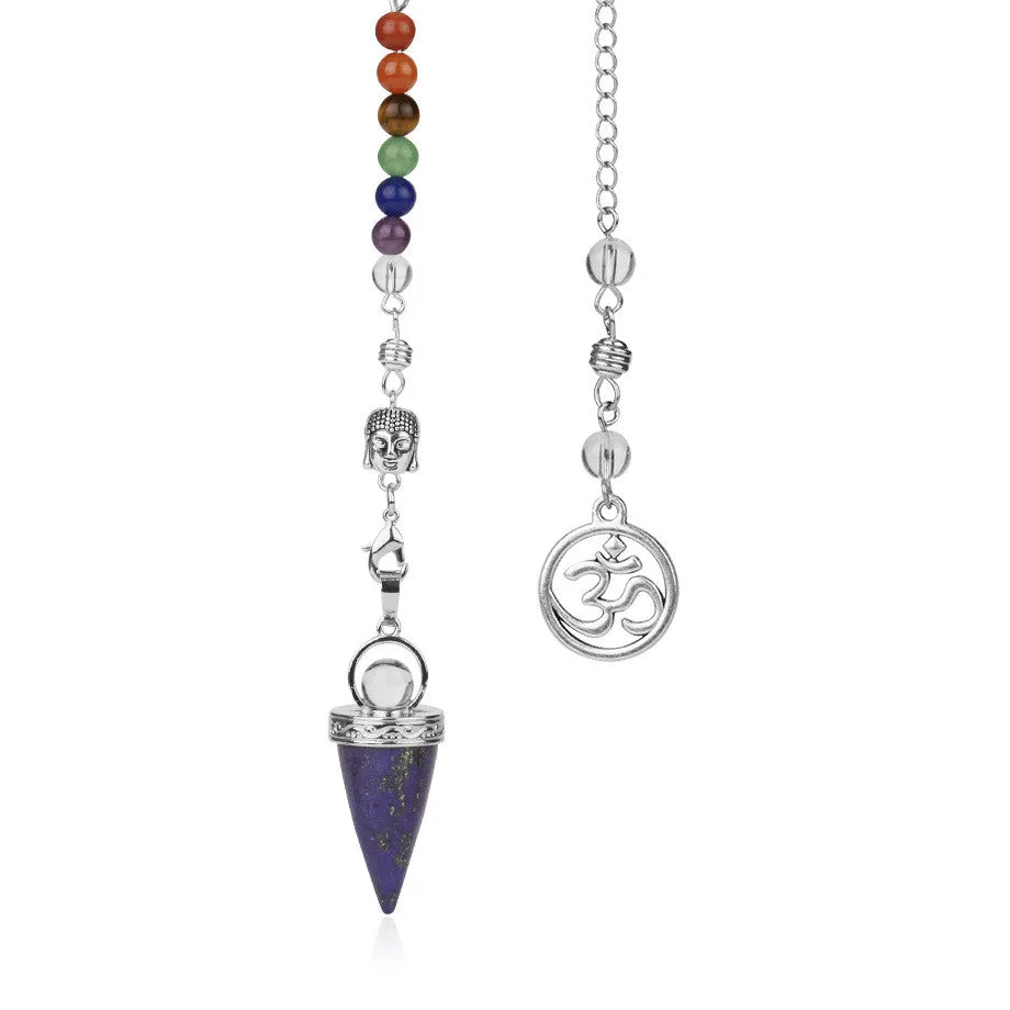 Jewelry Seven Chakra Reiki Necklace Pendulum Amethyst Pendant Yoga Unisex Jewelry