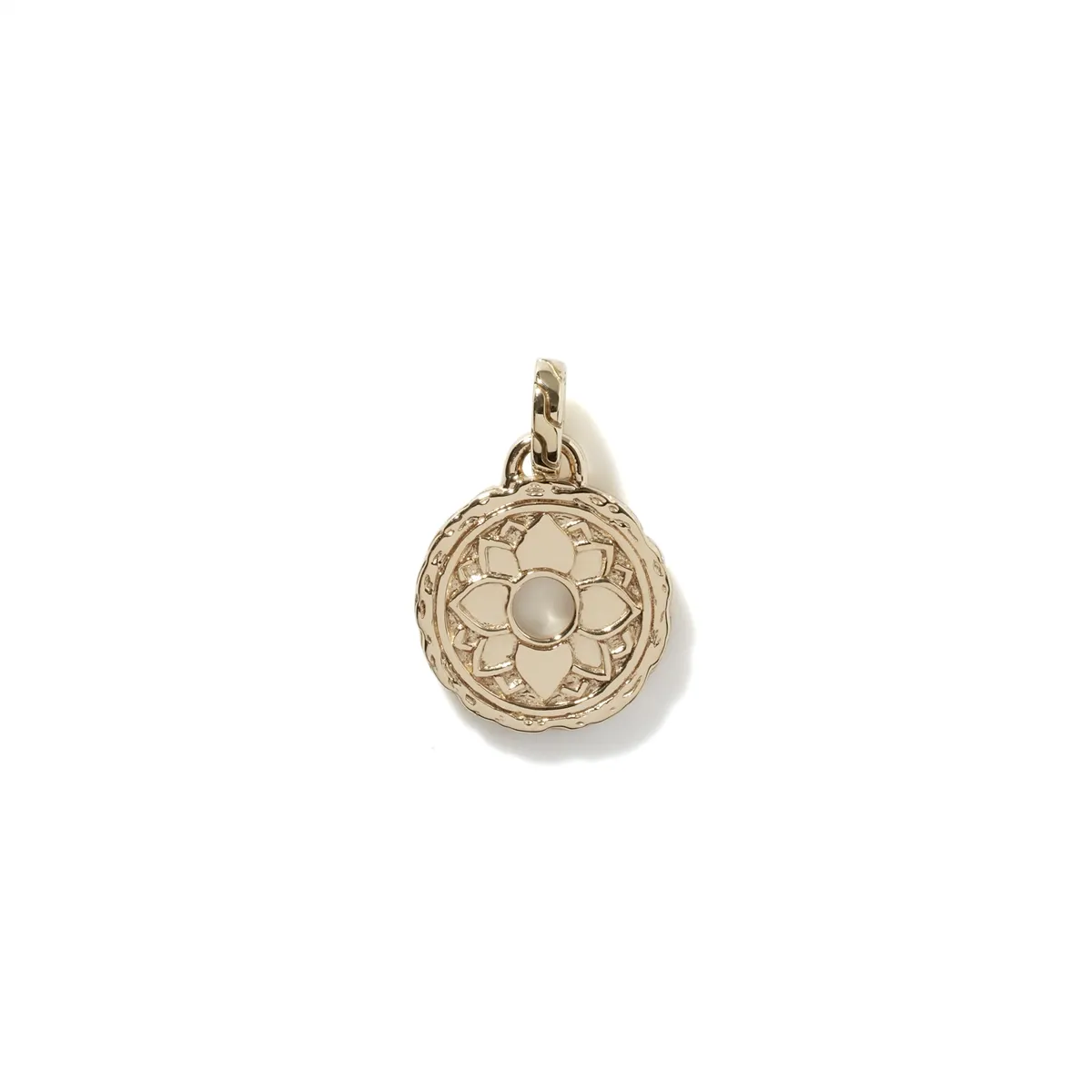 John Hardy Classic Chain 14K Yellow Gold 16.5mm Round Padma Pendant