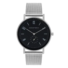 Joker & Witch Noel Classic Black DIAL Silver MESH Men's Watch