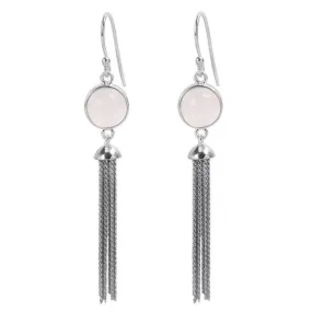 Judy Sterling Silver Precious Stone Tassel Earrings