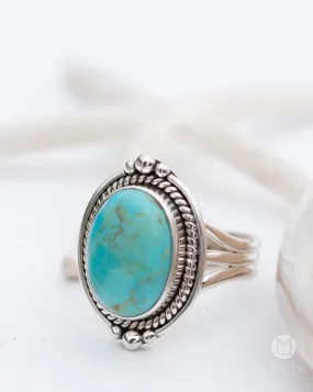 Karen Turquoise Ring ~ Sterling Silver 925 ~ MR262