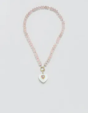 kate collins rose quartz rondelle bead necklace