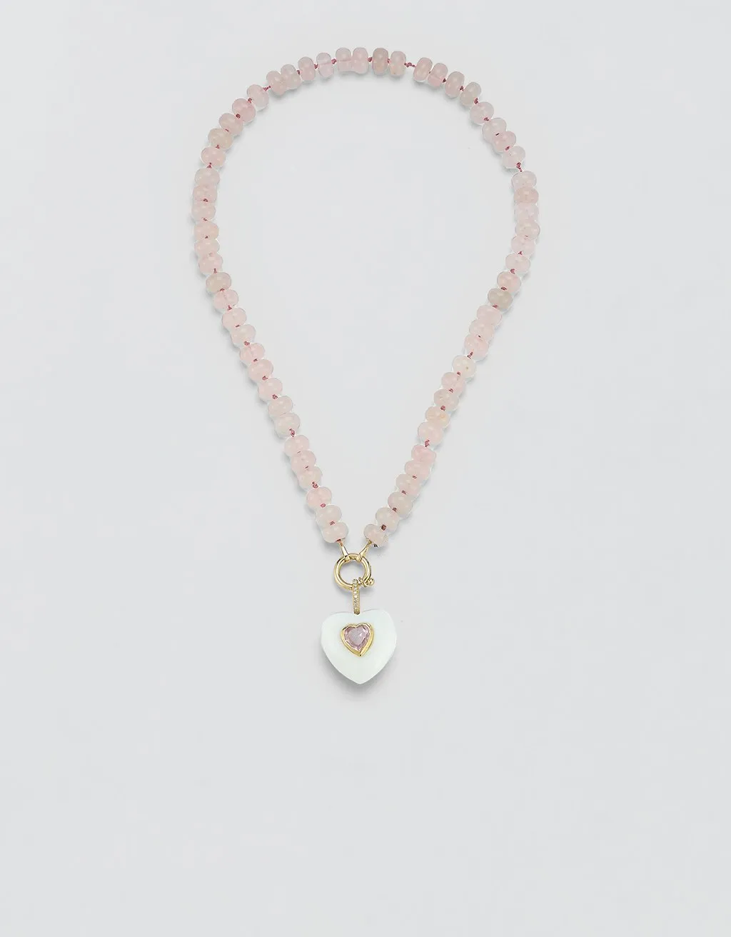 kate collins rose quartz rondelle bead necklace