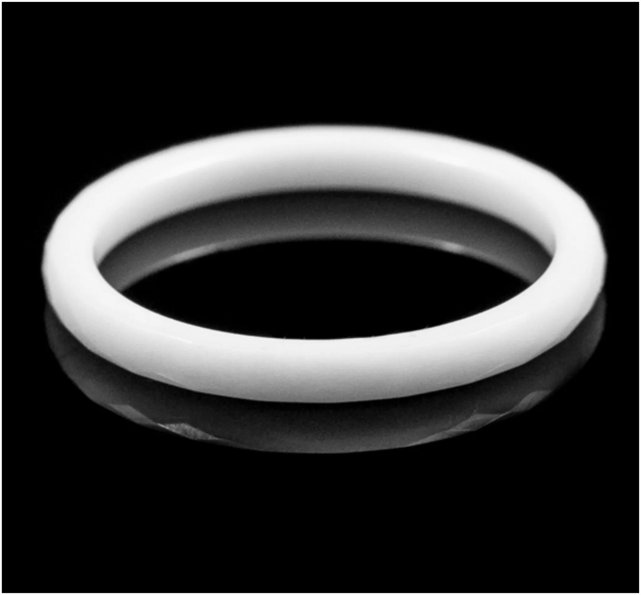 Keita White Ceramic Stackable Band Ring