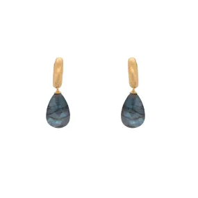 Labradorite Drop Hoop Earrings