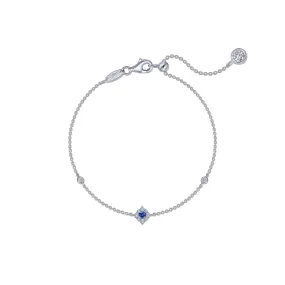 Lafonn Simulated Diamond & Sapphire Halo Station Anklet A0027CSP10