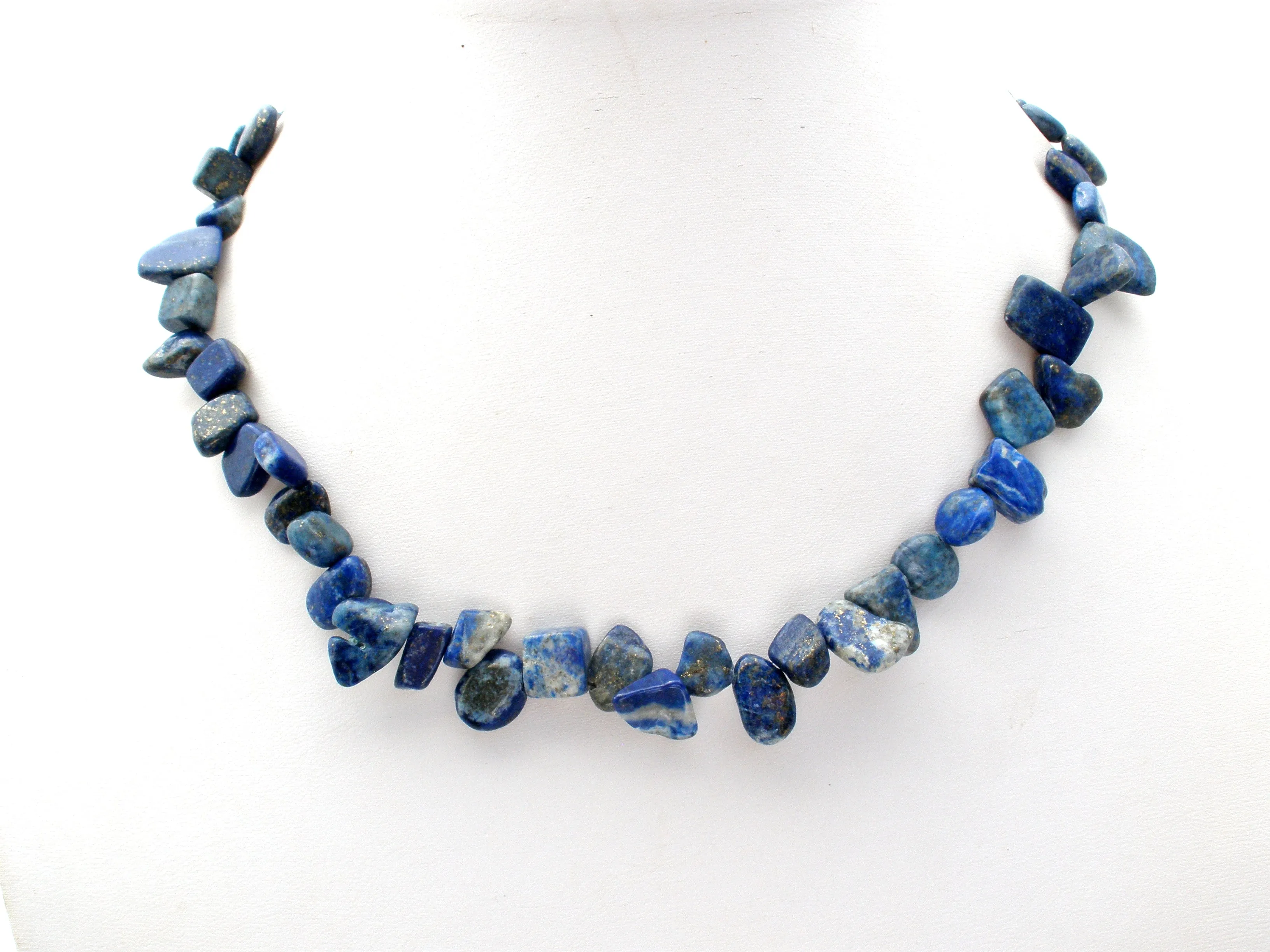 Lapis Lazuli Nugget Bead Necklace 18"