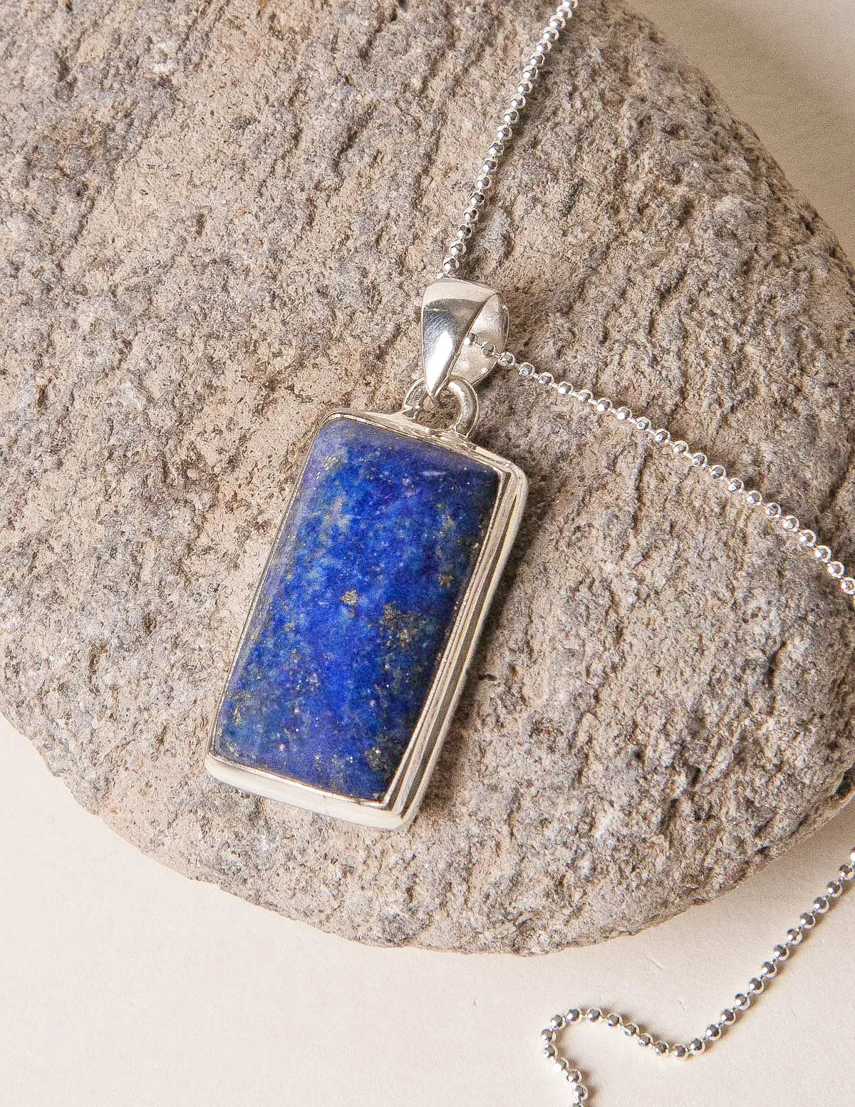 Lapis Lazuli Square Pendant Necklace