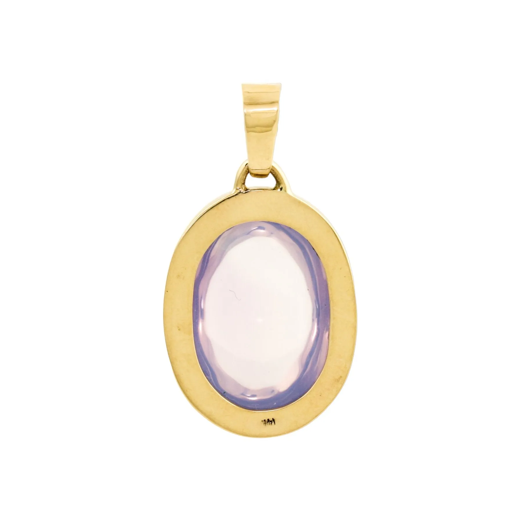 Lavender Quartz Oval Pendant x 14k Gold