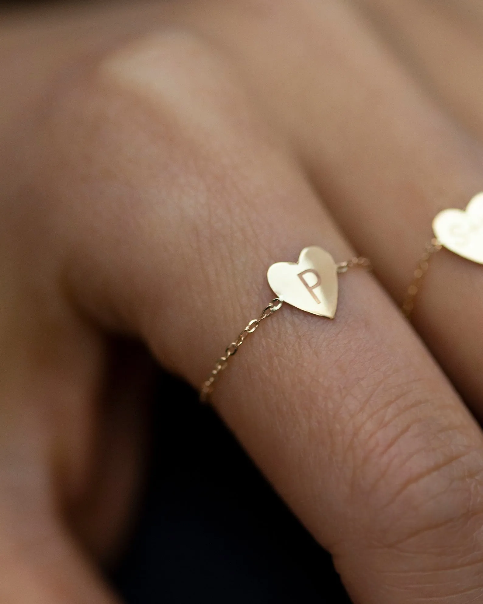 Little Heart Chain Ring