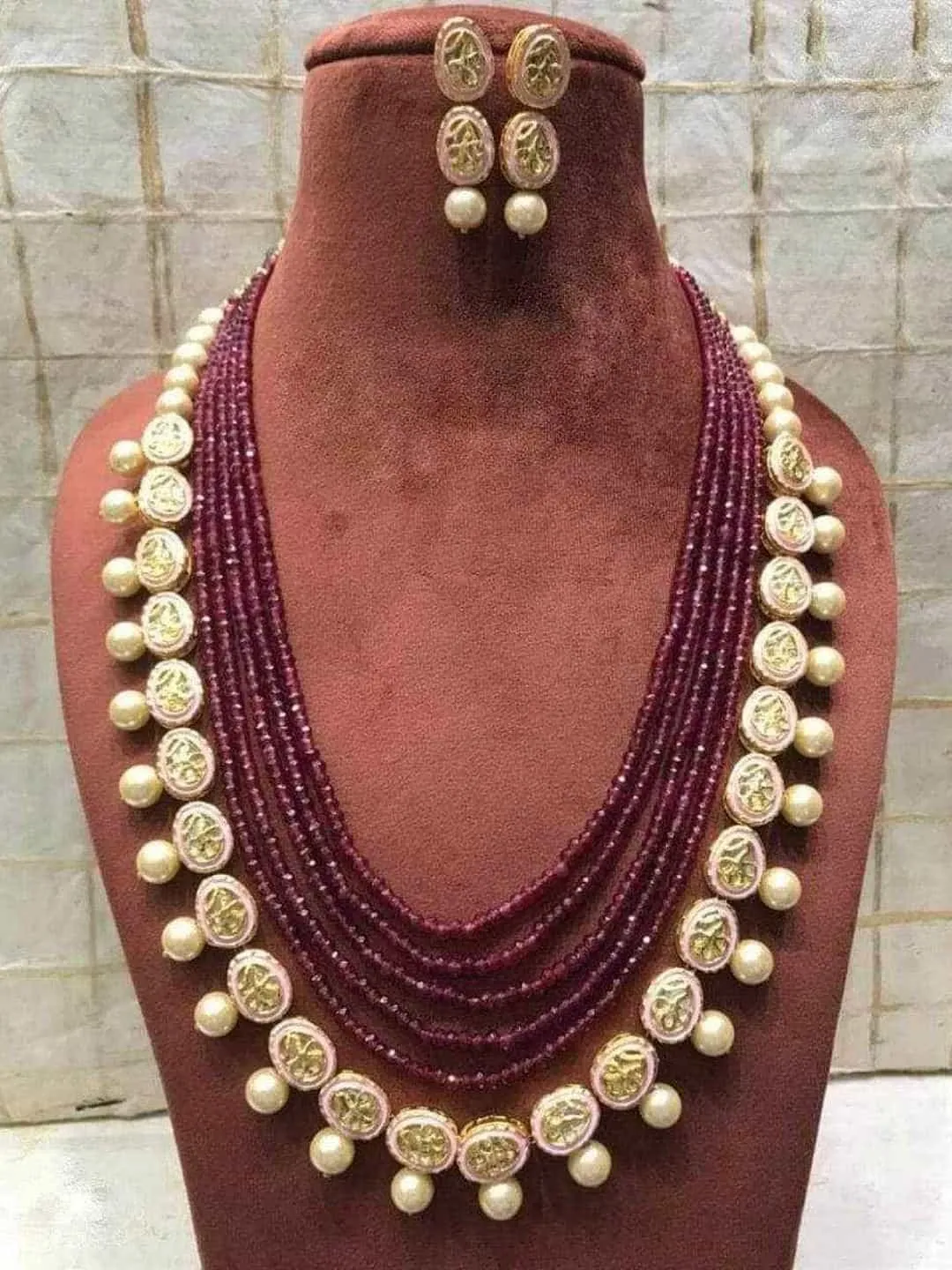 Long Onyx Kundan Necklace