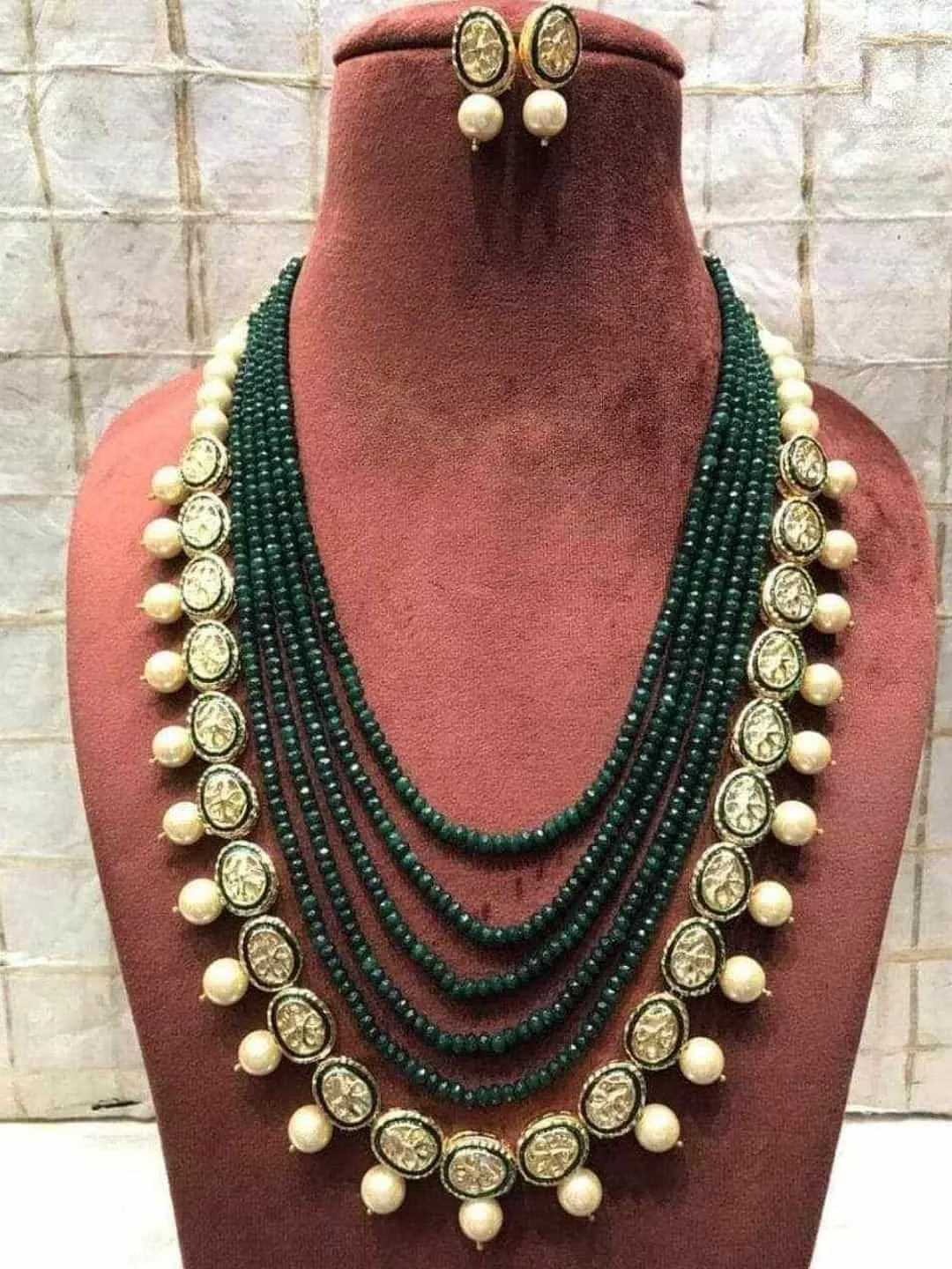 Long Onyx Kundan Necklace