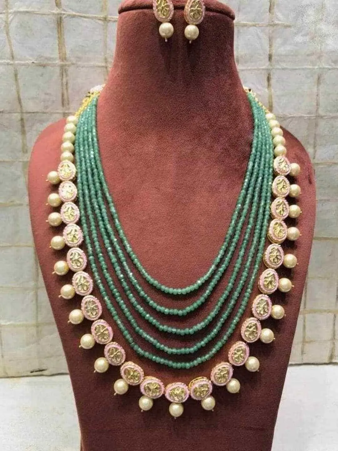 Long Onyx Kundan Necklace