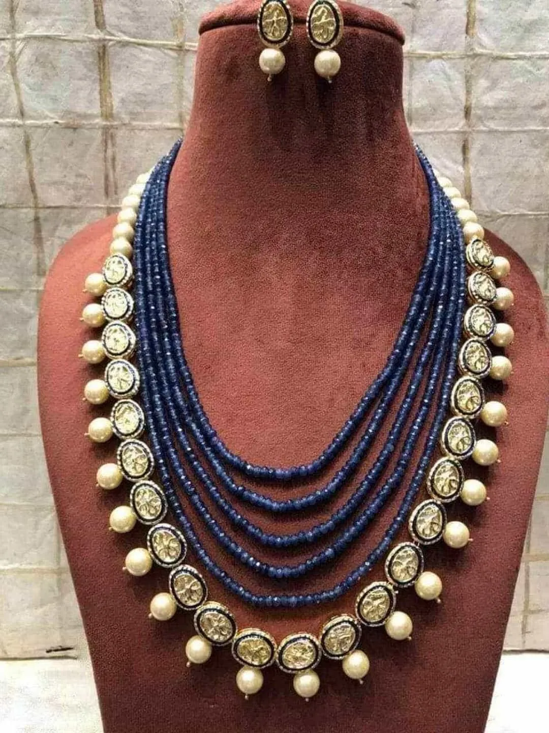 Long Onyx Kundan Necklace