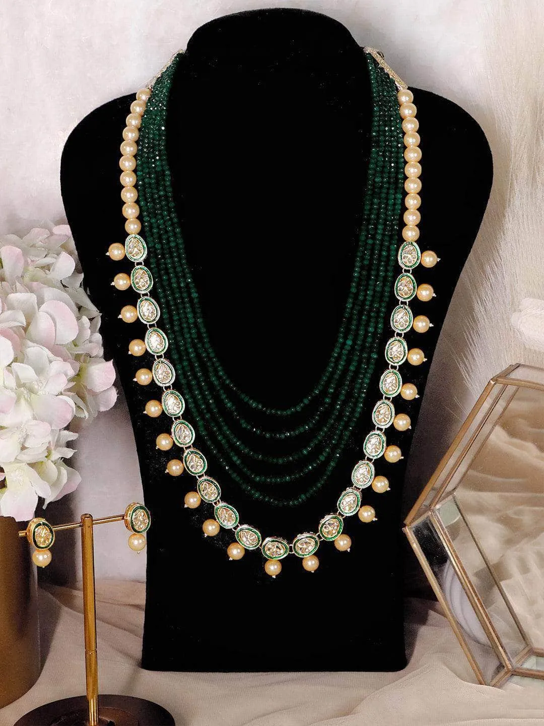 Long Onyx Kundan Necklace