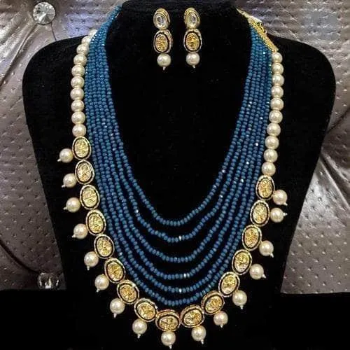 Long Onyx Kundan Necklace