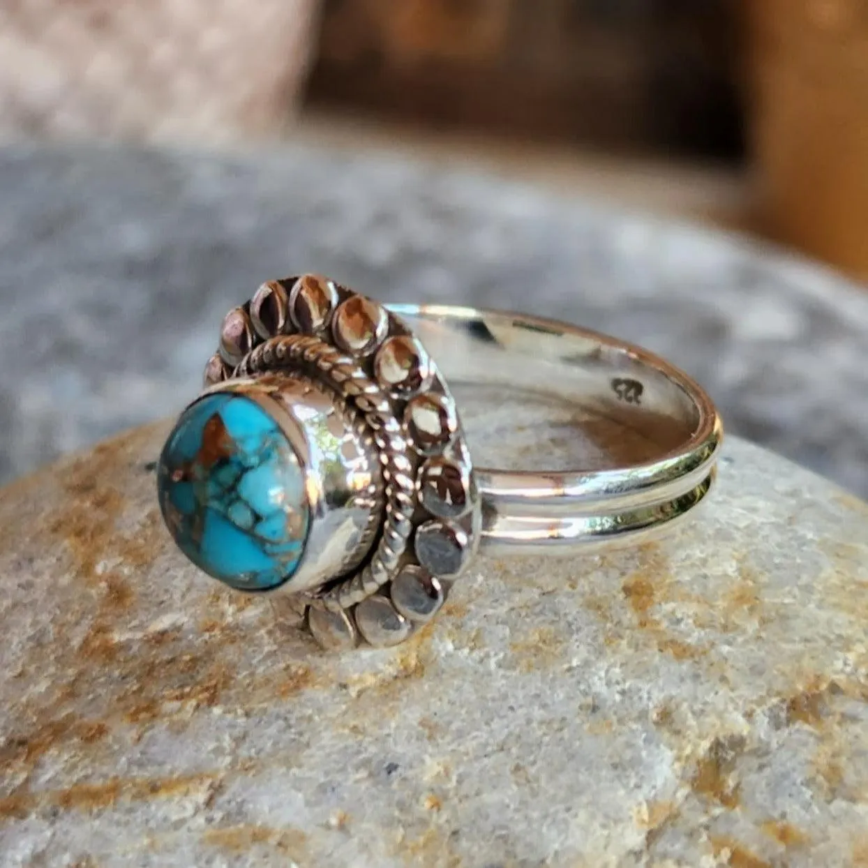 LUCKY PENNY - COPPER TURQUOISE 925 RING