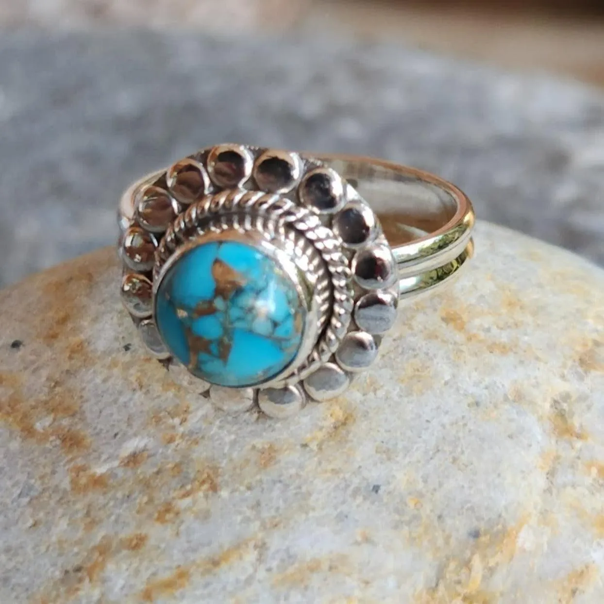 LUCKY PENNY - COPPER TURQUOISE 925 RING