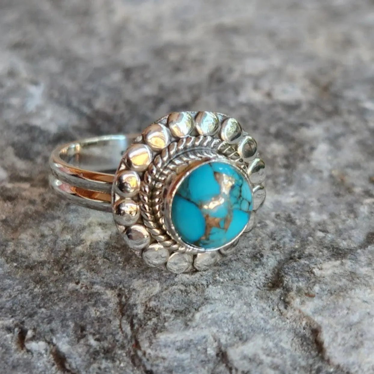 LUCKY PENNY - COPPER TURQUOISE 925 RING