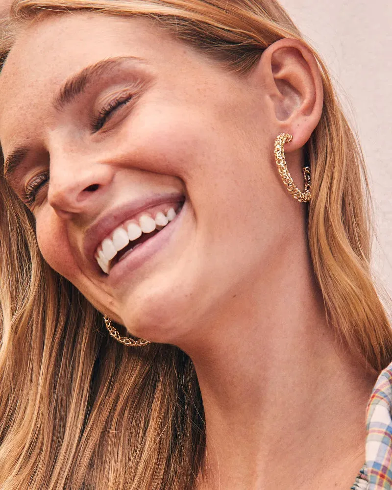 Maggie Small Hoop Earrings in Gold Filigree by Kendra Scott