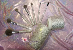 Makeup Brushes & Holder Bedazzled with Rhinestones / Swarovski  Blusher