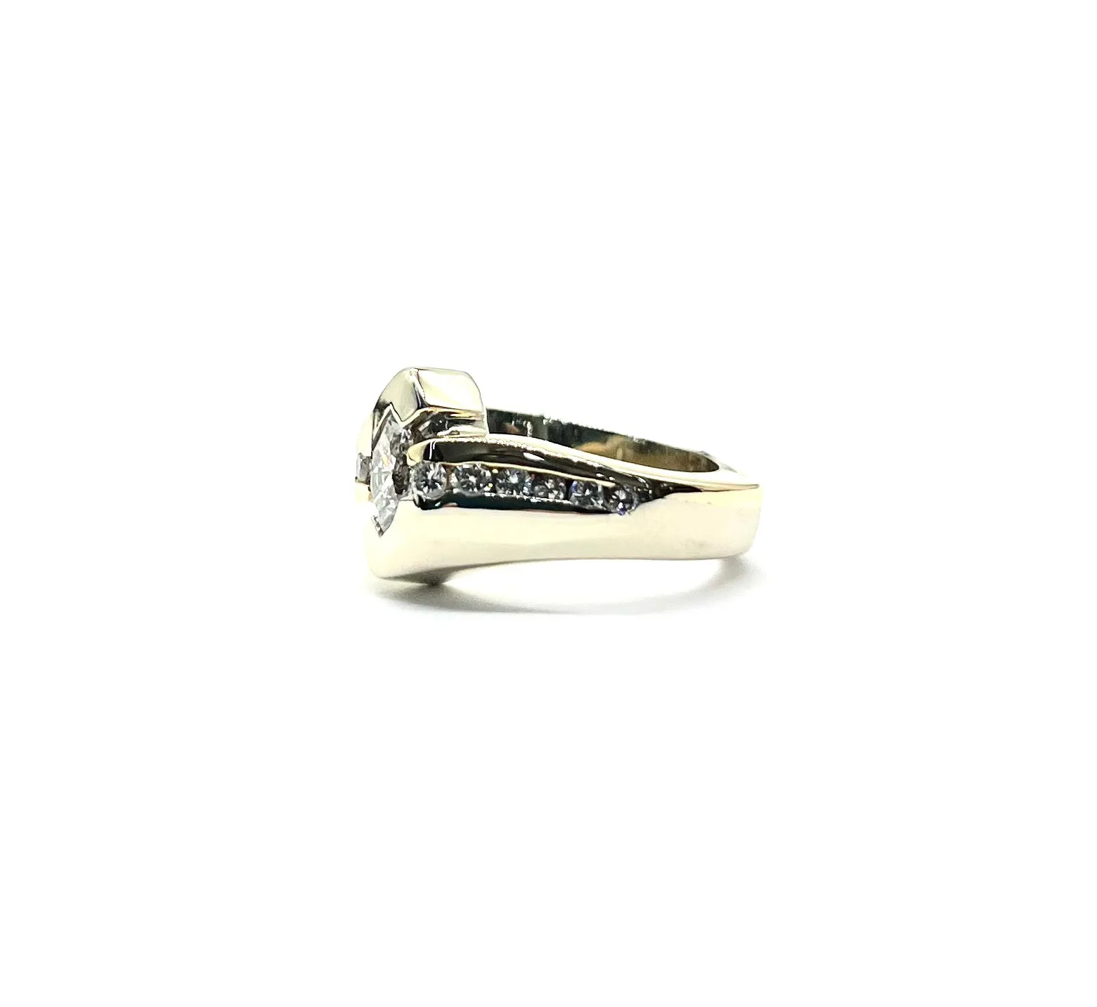 Marquise Bezel Set Diamond Ring