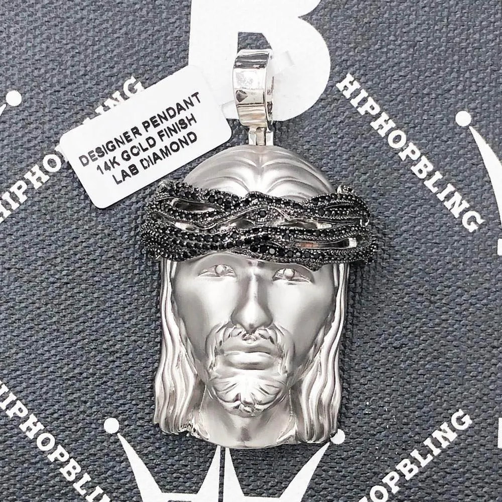 Matte Jesus Piece Pendant CZ Hip Hop Bling Bling Pendant