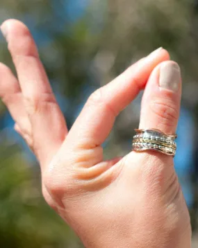 Meditation Ring ~ Sterling Silver 925 & Copper & Bronze ~MS009