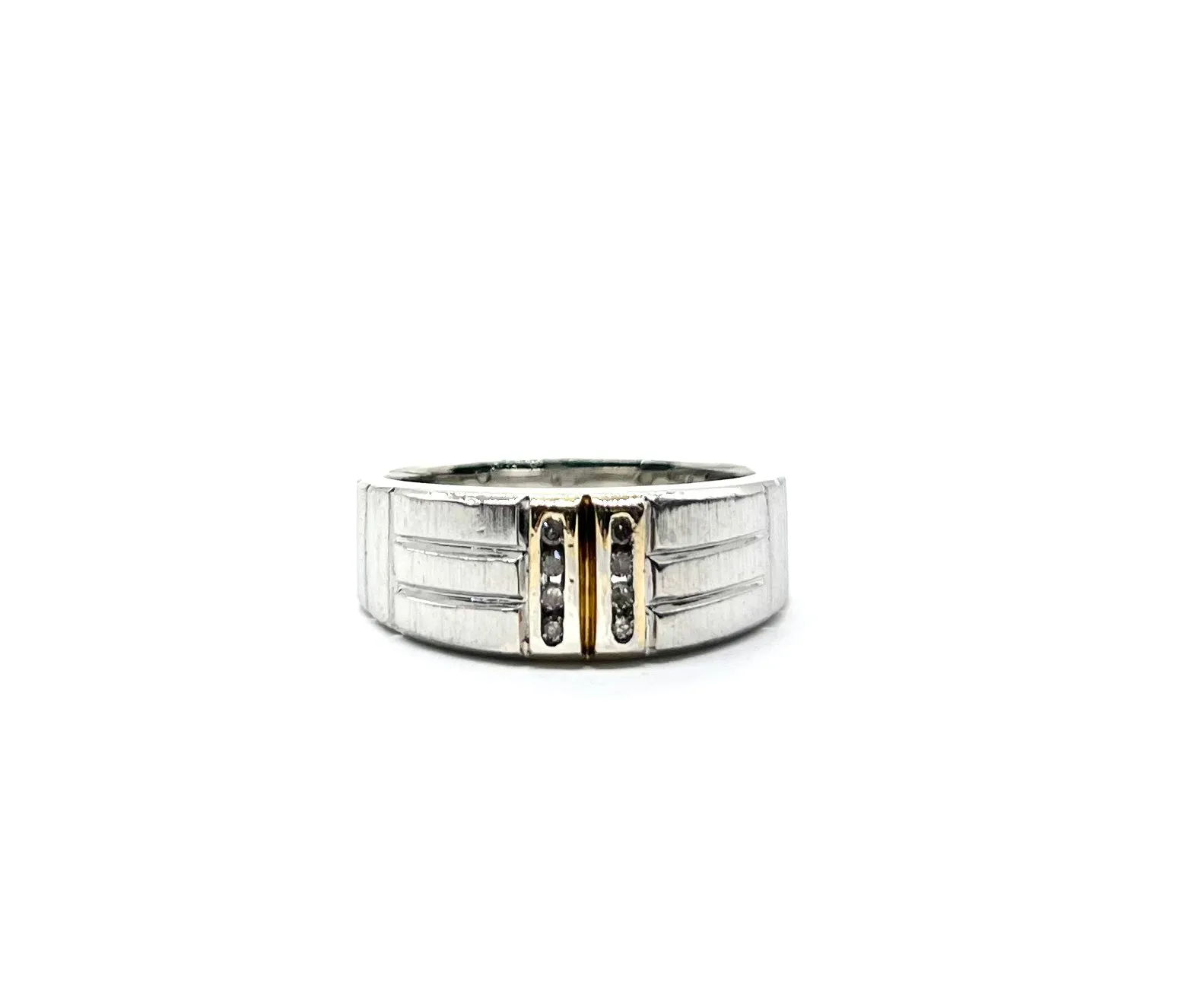 Men’s Sterling Silver Diamond Band