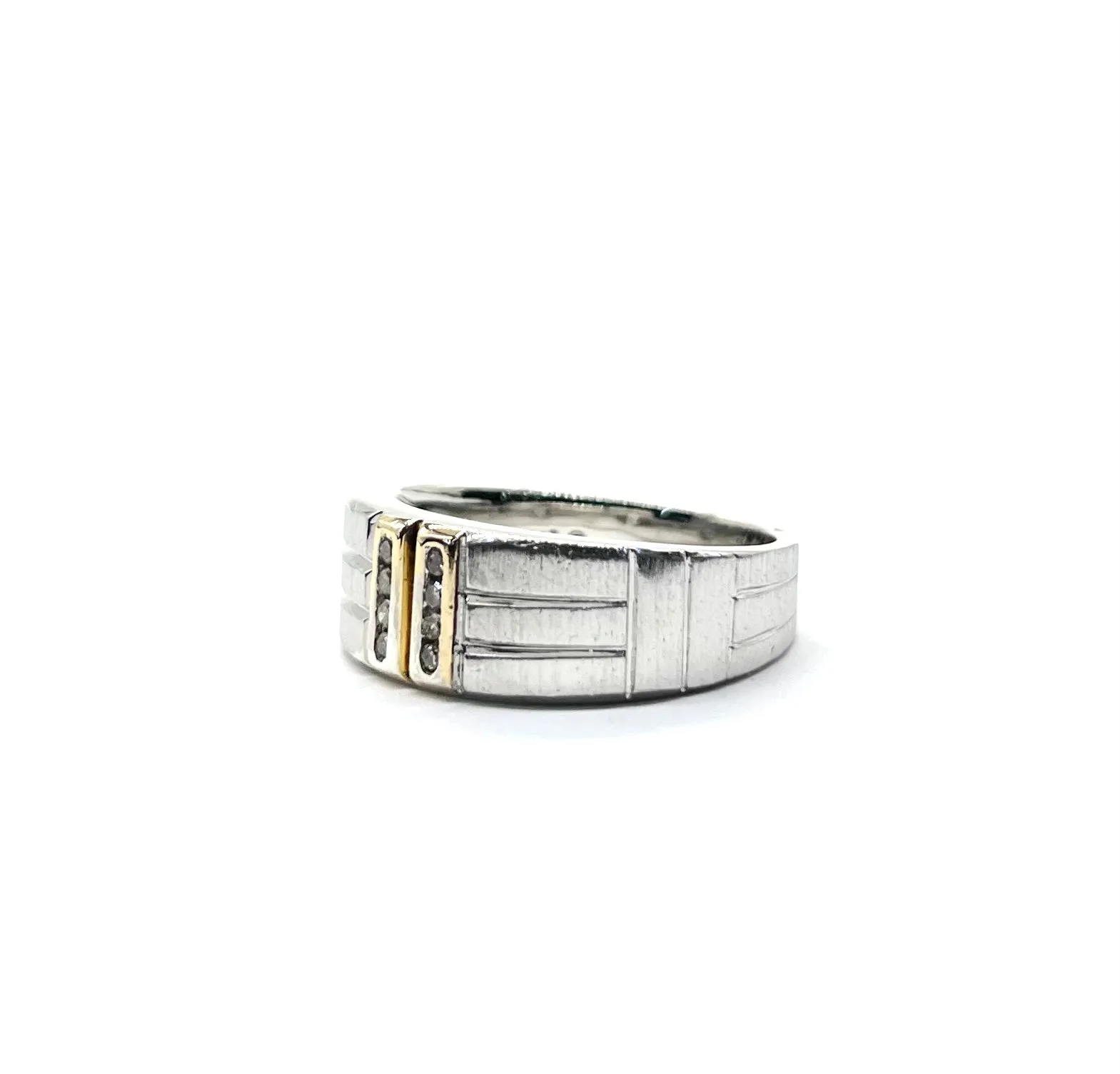 Men’s Sterling Silver Diamond Band